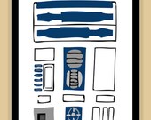 Star Wars R2D2 Droid modern print poster 8x10