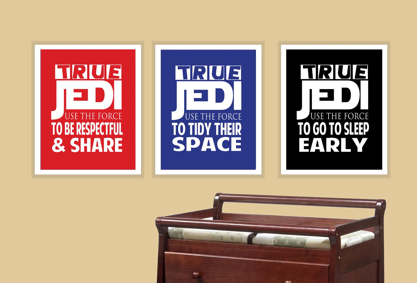 3 Star Wars Little Jedi Lessons children modern print poster 8x10 nursery art typography