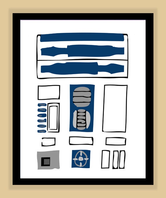 Star Wars R2D2 Droid modern print poster 8x10