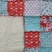 Crib Rag Quilt, for baby or toddler, Aqua and Red by Michael Miller, girl nursery, red, aqua, pink, turquoise, photo prop