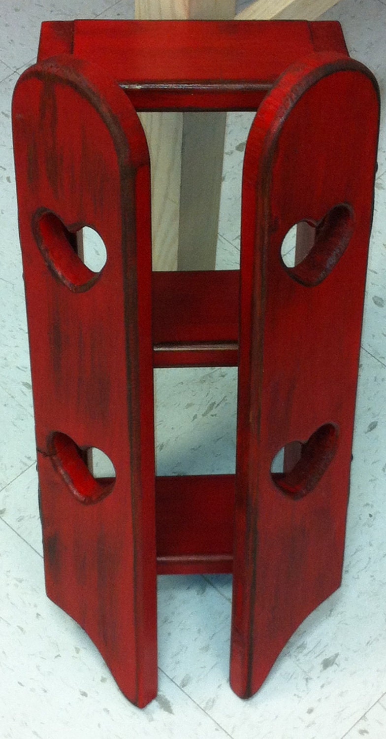 Red Vintage Heart Shelf / Mini Cabinet / Mini Cupboard :)