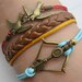 Bracelet-Antique bronze birds bracelet,bow and arrow bracelet-Z169
