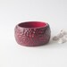 Victorian Gothic Dramatic Chic Deep Red Black  Lace Wooden Bracelet Bangle