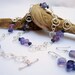 Natural Fluorite, Iolite and Sterling Silver necklace and earring set