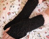Black and pink long hand warmers