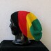 simple slouchy beanie hat in color rasta, slouchy hat for men or women, Bob Marley, reggae - rasta colors