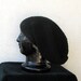 Black Mens Slouch Hat Hand Knitted Slouchy Beanie Tam Dreads Hat Unisex