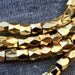 GOLD 3mm Nugget Beads, Faceted Nugget Beads, wrap bracelet supplies, leather wrap beads,