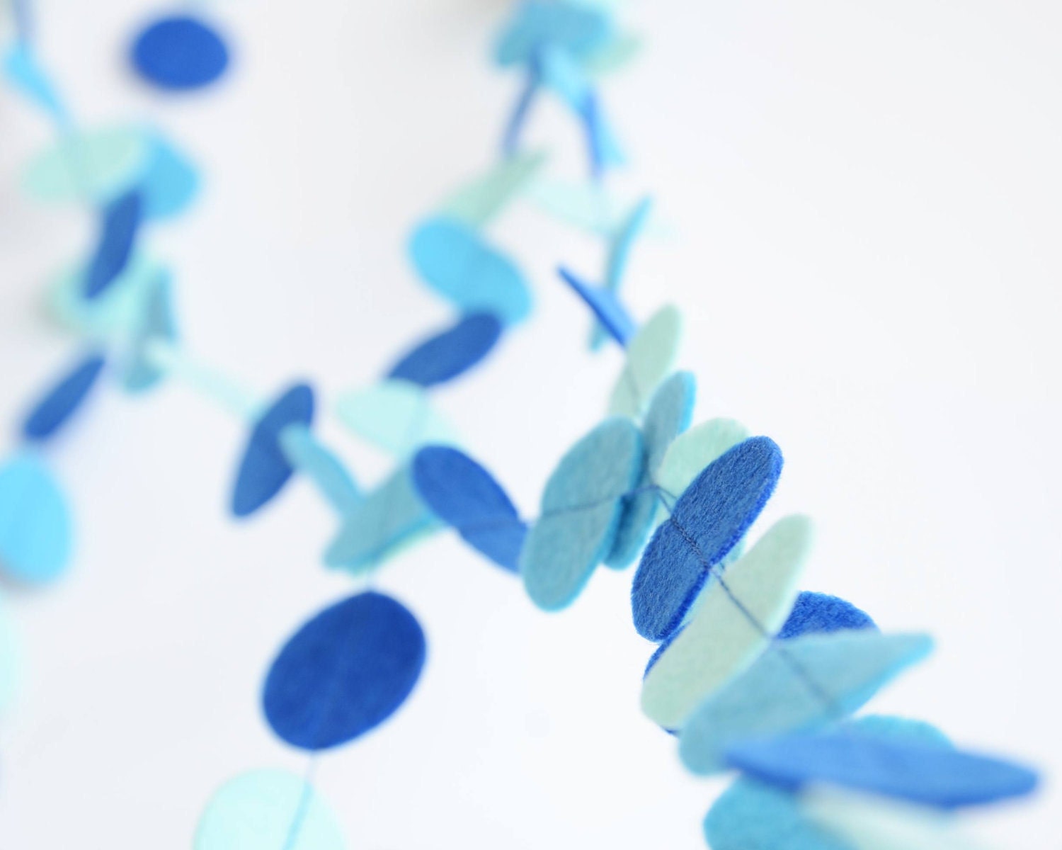Party decor for birthday - Blue ombre - Nursery decor - Boy birthday party decor - Felt garland