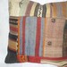 MODERN Bohemian Home Decor,Handwoven Turkish Kilim Patchwork Pillow Cover 16"x16",Decorative Kilim Pillow,Vintage Kilim Pillow.