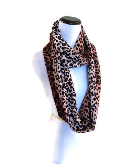 Infinity Scarf in Classic Leopard print. Billowy Full Infinity Cowl Scarf.