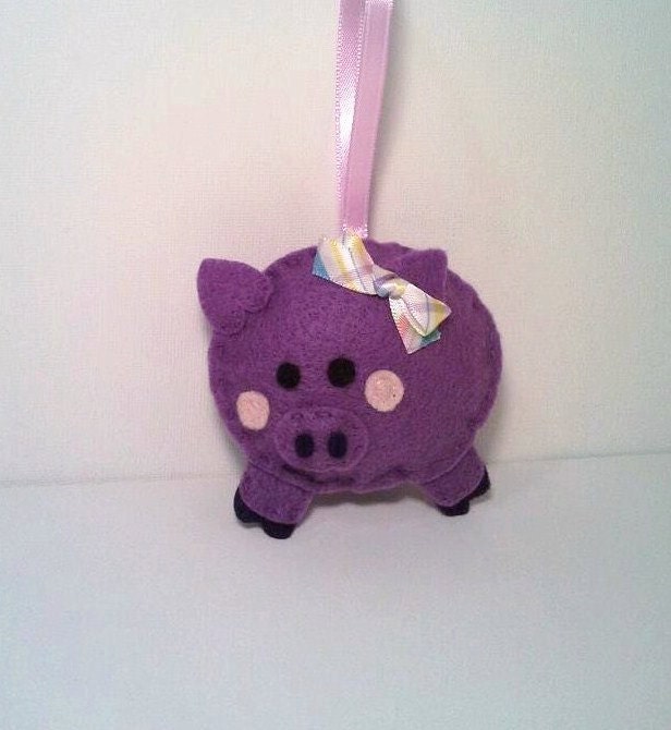Precious Purple Piggy Ornament