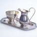 Vintage Silver Cream & Sugar Set with Tray