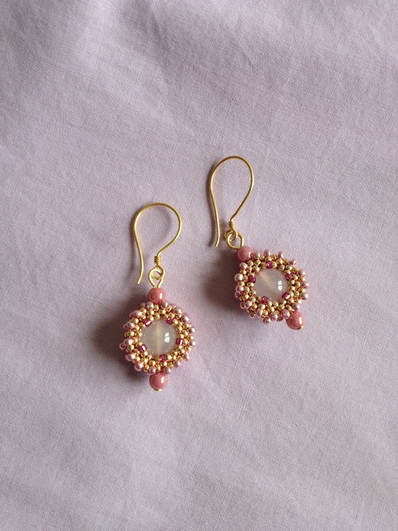 Vermeil Rose Quartz Earrings