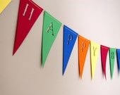 Custom Banner -Personalized Bunting (Sign, Flags, Pennants) in solid primary colors. Perfect for Party Decoration