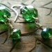 Watermelon green crystal dangle earring