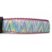 Dog Collar Dusty Rose Large Adj. with Aqua Flame Trim