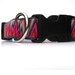 Royal Blue Dog Collar Medium Adj. with Red Flame Trim