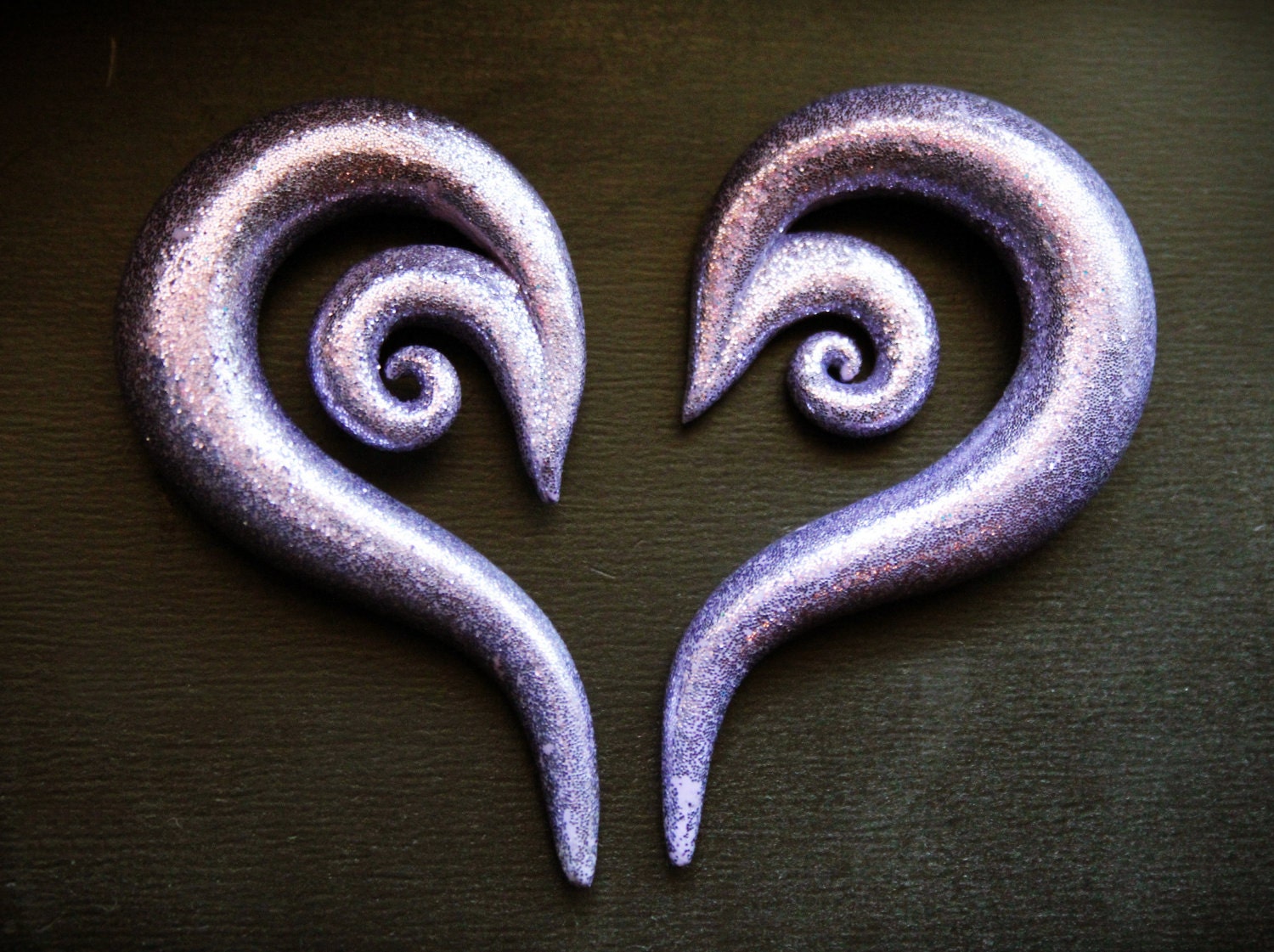 LARGE Custom Glitter Polymer Clay Spiral Plugs (1/2in- 5/8in, Any Color)