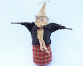 Autumn Rustic Stuffed Scarecrow, Free Standing Fall Decoration