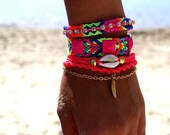 Rhinestone Friendship Bracelet in Hot Neons.