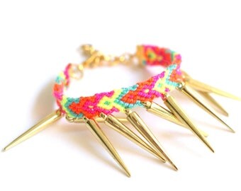 Gold Spikes Friendship Bracelet.