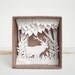 White Forest - shadow box papercut silhouette - natural style