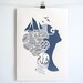 Sirene - handmade papercut poster - A4