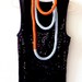 Knitted color block orange and pale blue skinny infinity rope necklace scarf by PL wear