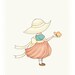 Childrens Print, Little Girl, Orange cream green, Kids Wall Art, baby girl decor, 8x10 whimsical print