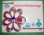 Fourth of July Flower Ribbon Sculpture Hair Clip