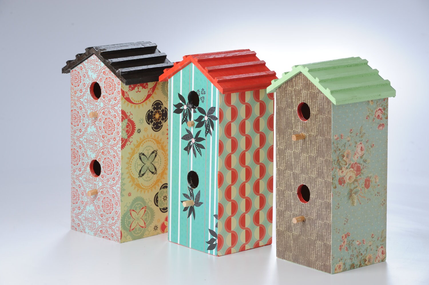 decoupage birdhouse by jenniferlynne5 on Etsy