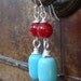 Boho Chic Earrings Turquoise, Red, And Silver