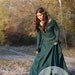 Medieval Renaissance Flax Linen Dress "Autumn Princess"