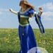 SALE Medieval Blue Dress and Corset Belt "Mistress Of The Hills"