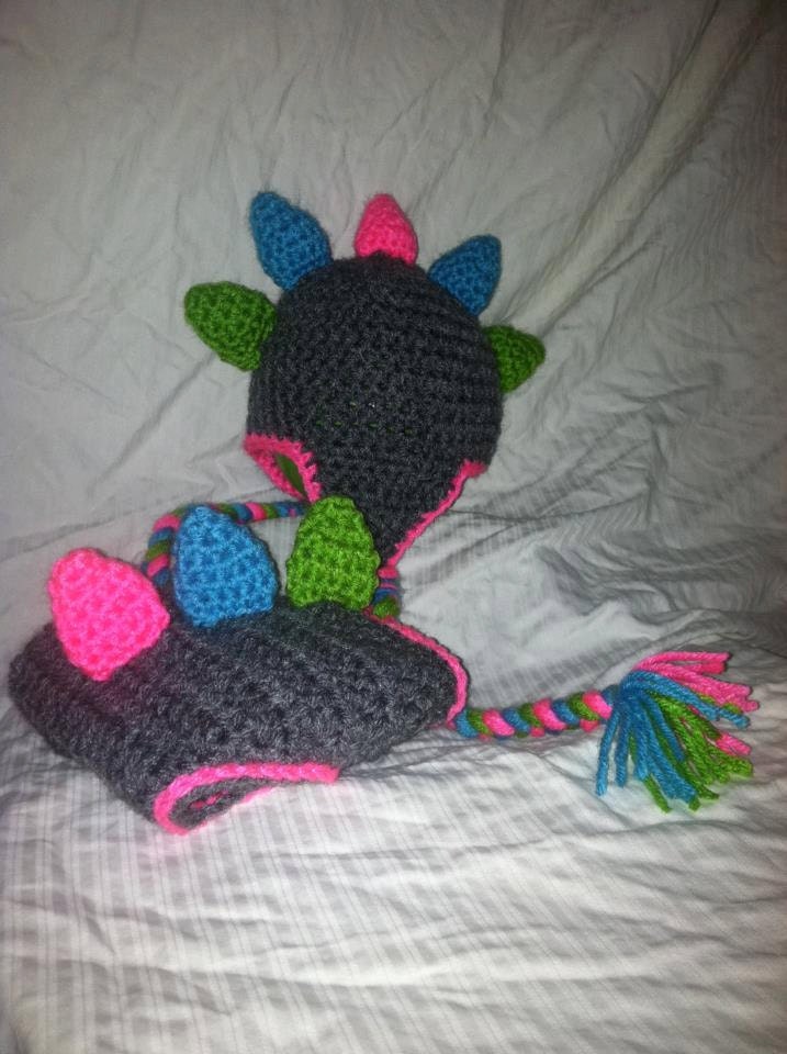 Dinosaur Hat and Diaper Cover Set - Great Newborn Photo Prop/Shower Gift -Halloween Costume Baby
