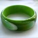 Vintage LUCITE Green SWIRLS BRACELET Wide and Hefty