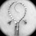 Vintage MODERNIST Textured Cone Links & multi Chains NECKLACE and EARRINGS Set