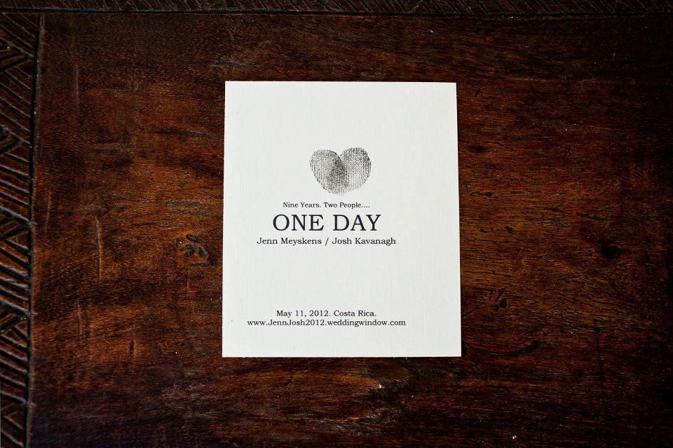 Fingerprint Heart Save the Date Template