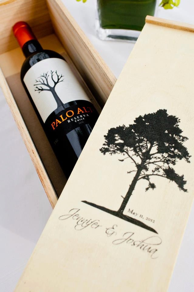 Custom Wedding Wine Box Decal for Single Bottle Wine Box