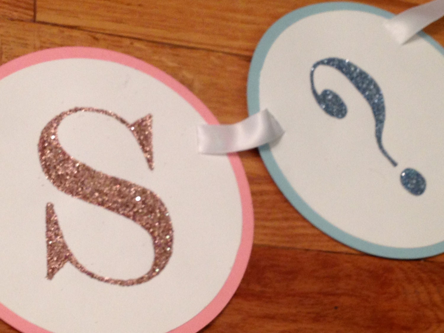 GUESS - BOY or GIRL - Custom Gender Reveal Glitter Banner.  Use for Gender Reveal Baby Showers and Parties -- Customize to your needs.