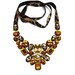 bib leopard necklace bib caramel necklace bib golden yellow necklace bib bridal bridesmaid prom party necklace