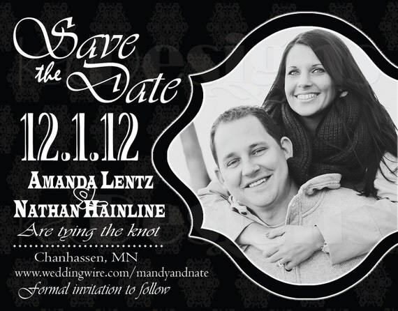 Modern Damask Save the Date Magnet - customize your magnet