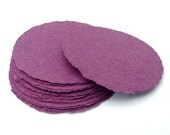 Purple paper circles, handmade paper, recycled, deckle edge, set of 10