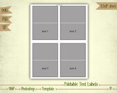 Foldable Tent Labels - Digital Collage Sheet Layered Template - (T010)