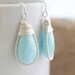 Turquoise Earrings- Wire Wrapped Earrings - Bezel Set Earrings
