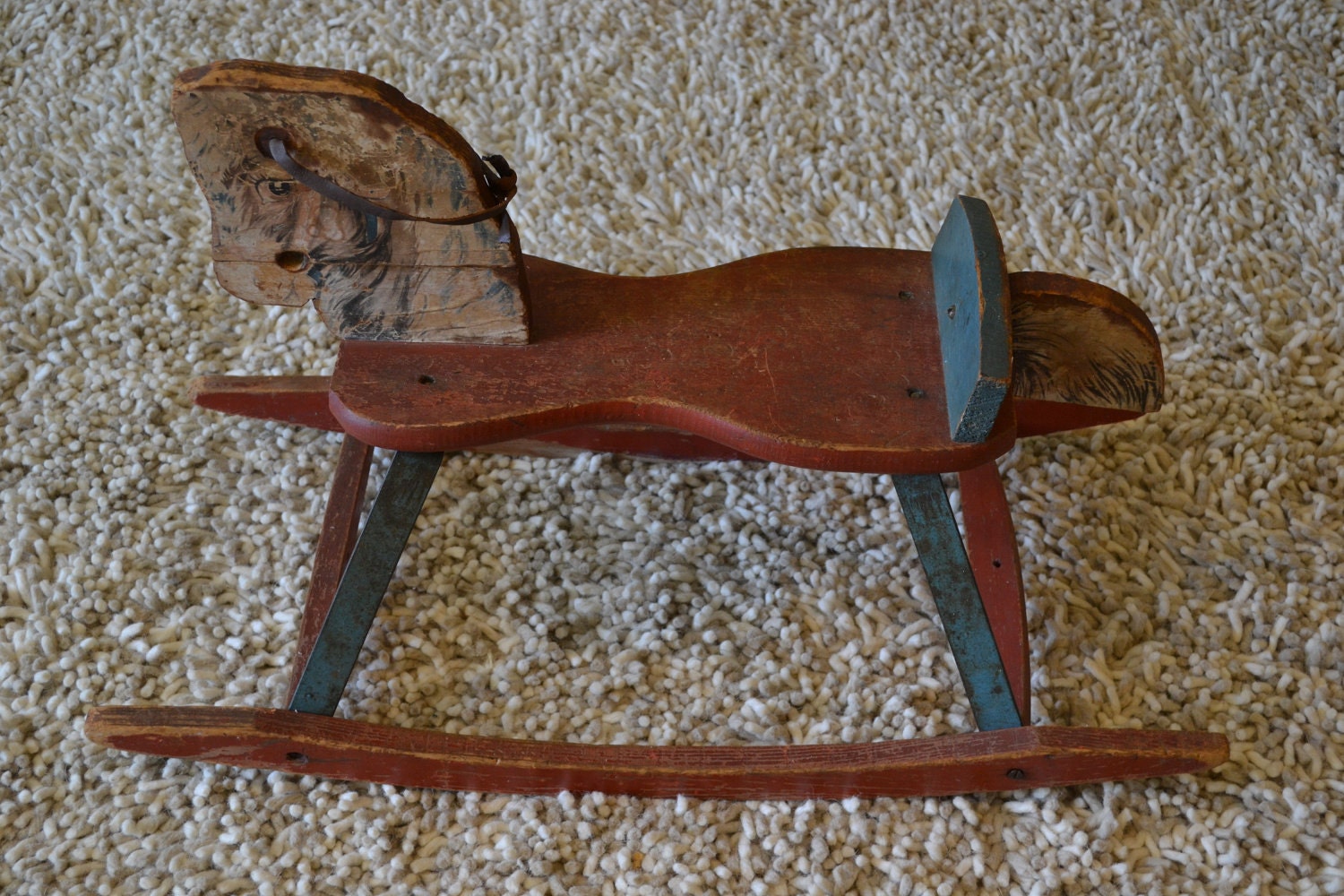 Vintage Wooden Rocking Horse for Children