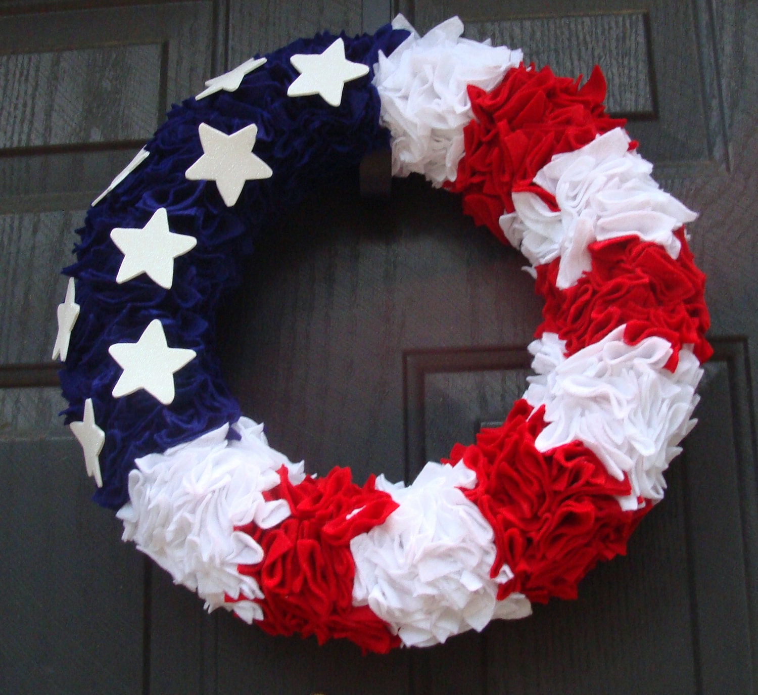 Patriotic Wreath, Red White and Blue