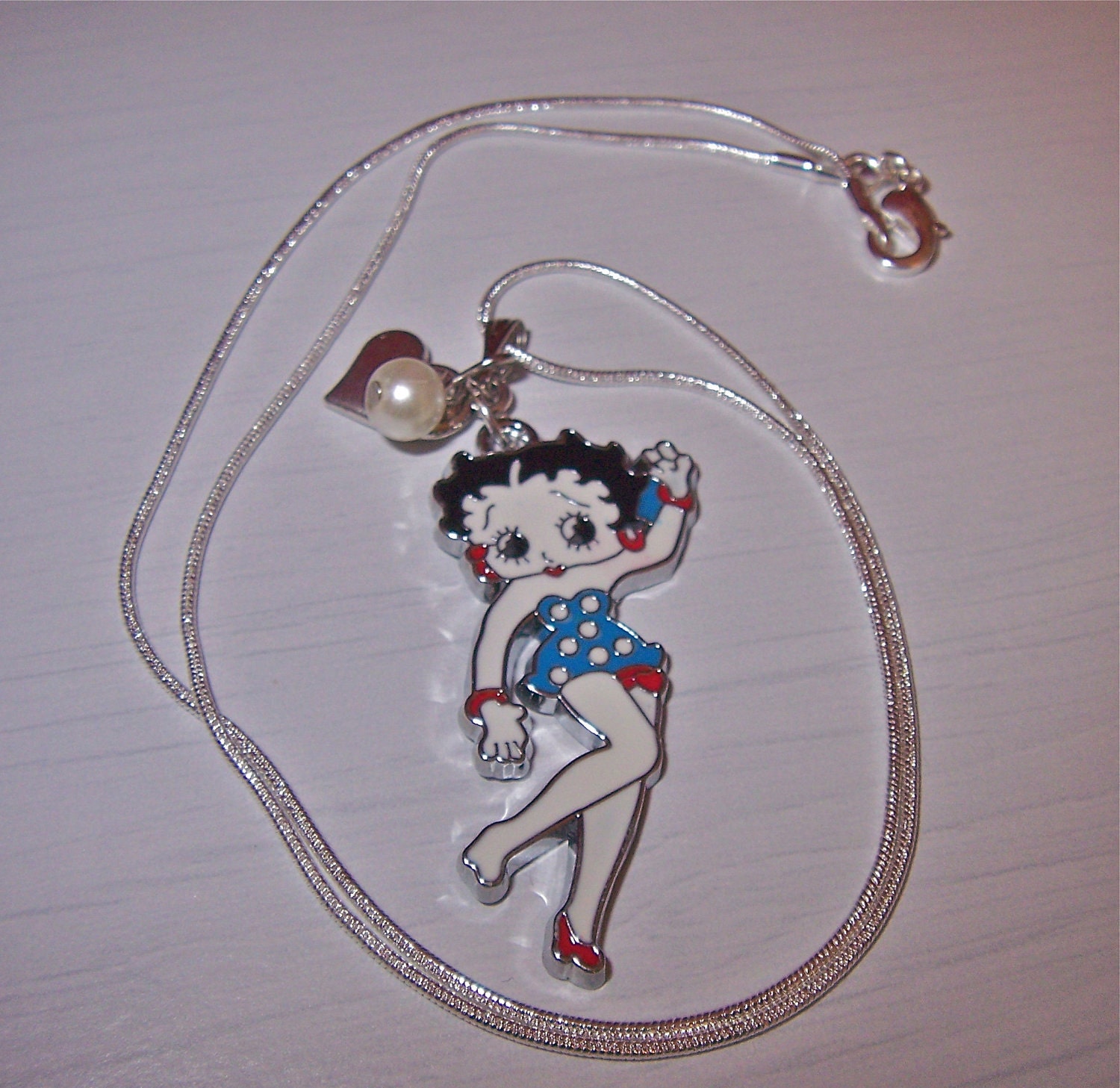 Polka dot Betty Boop necklace