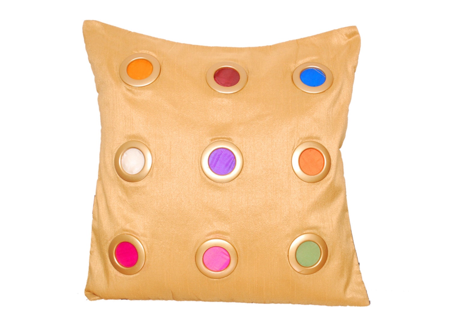 Throw Pillow Cover, Pillow Cover, Throw Pillow, Cushion Cover, Camel Pillow, Decorative, Contemporary, Home Decor- 'Colorful Rings'